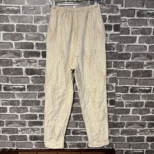 Hackwith high rise tapered leg pants pockets textured cream tan